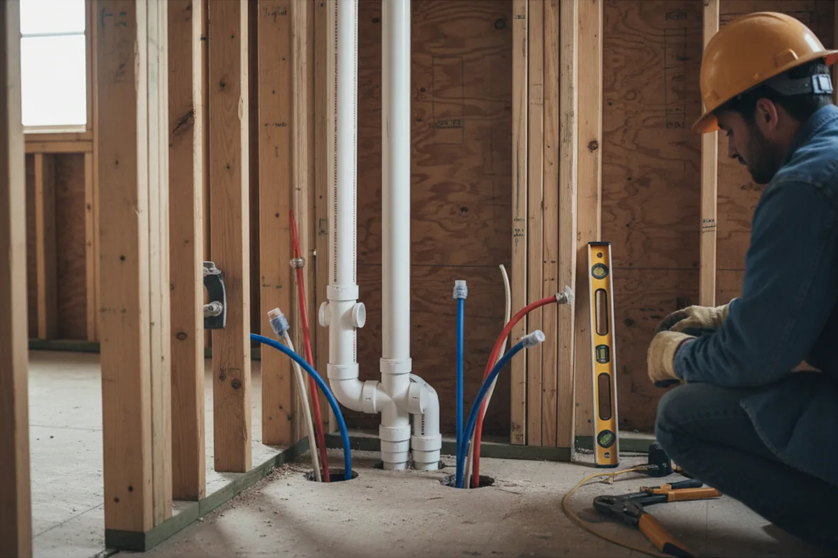 Drain and supply rough-in during Drain Cleaning in Gatlinburg
